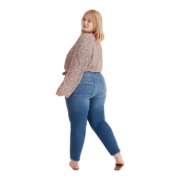 MADEWELL Floral Burgundy Wrap Tie Front Long Sleeve Top 1X - Picture 6 of 10